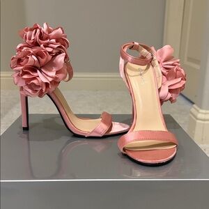 Qupid Pink Floral Women's Heels